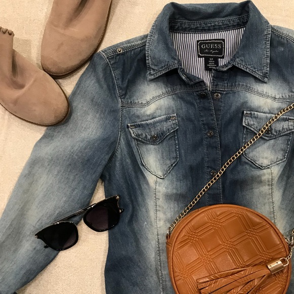 Guess Tops - Washed denim shirt